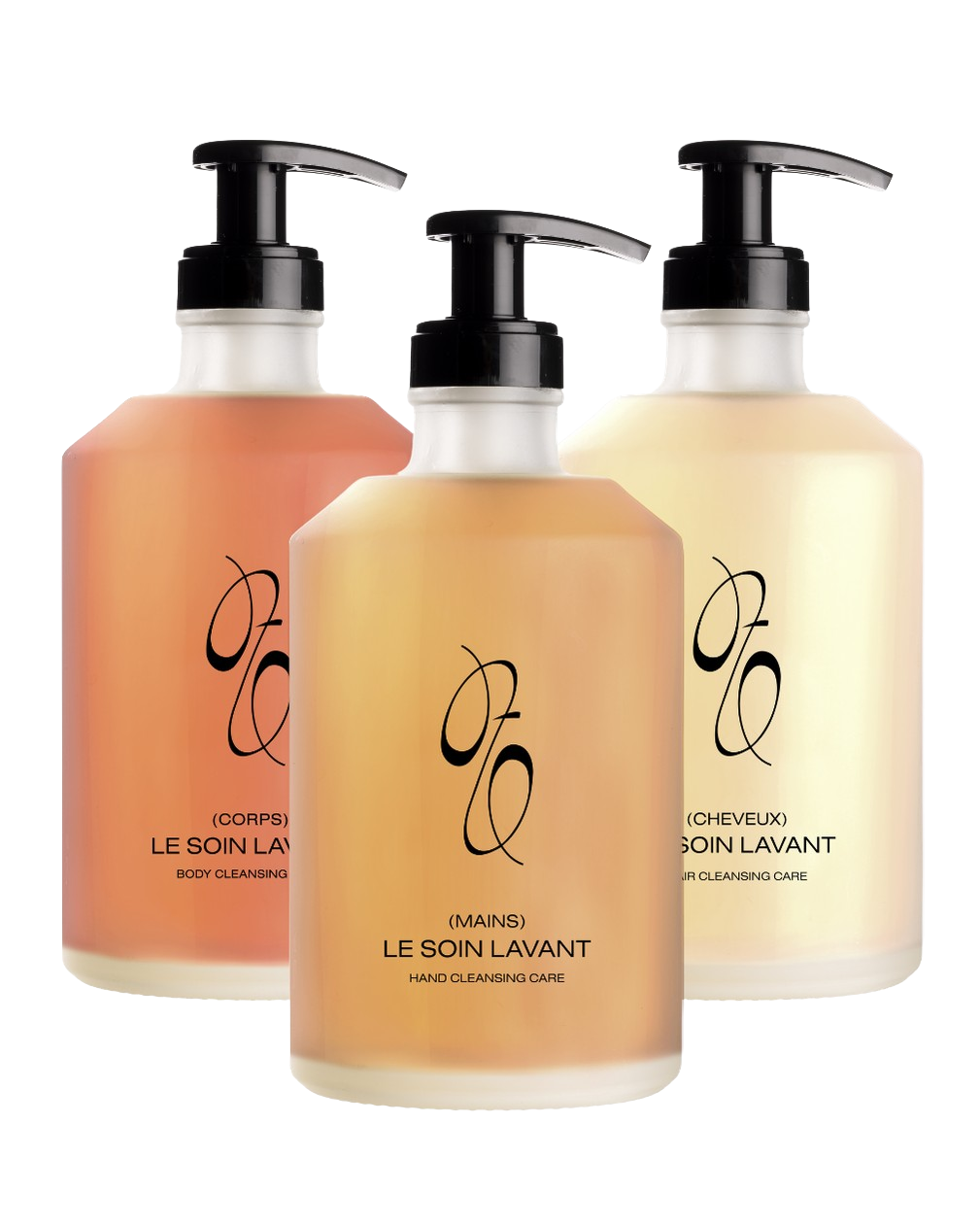 L'Essentiel FÔME - trio signature soins lavants Mains (Terre Salée) + Corps (Rhapsodie des Bois) + Cheveux (Éternel Été), flacons rechargeables